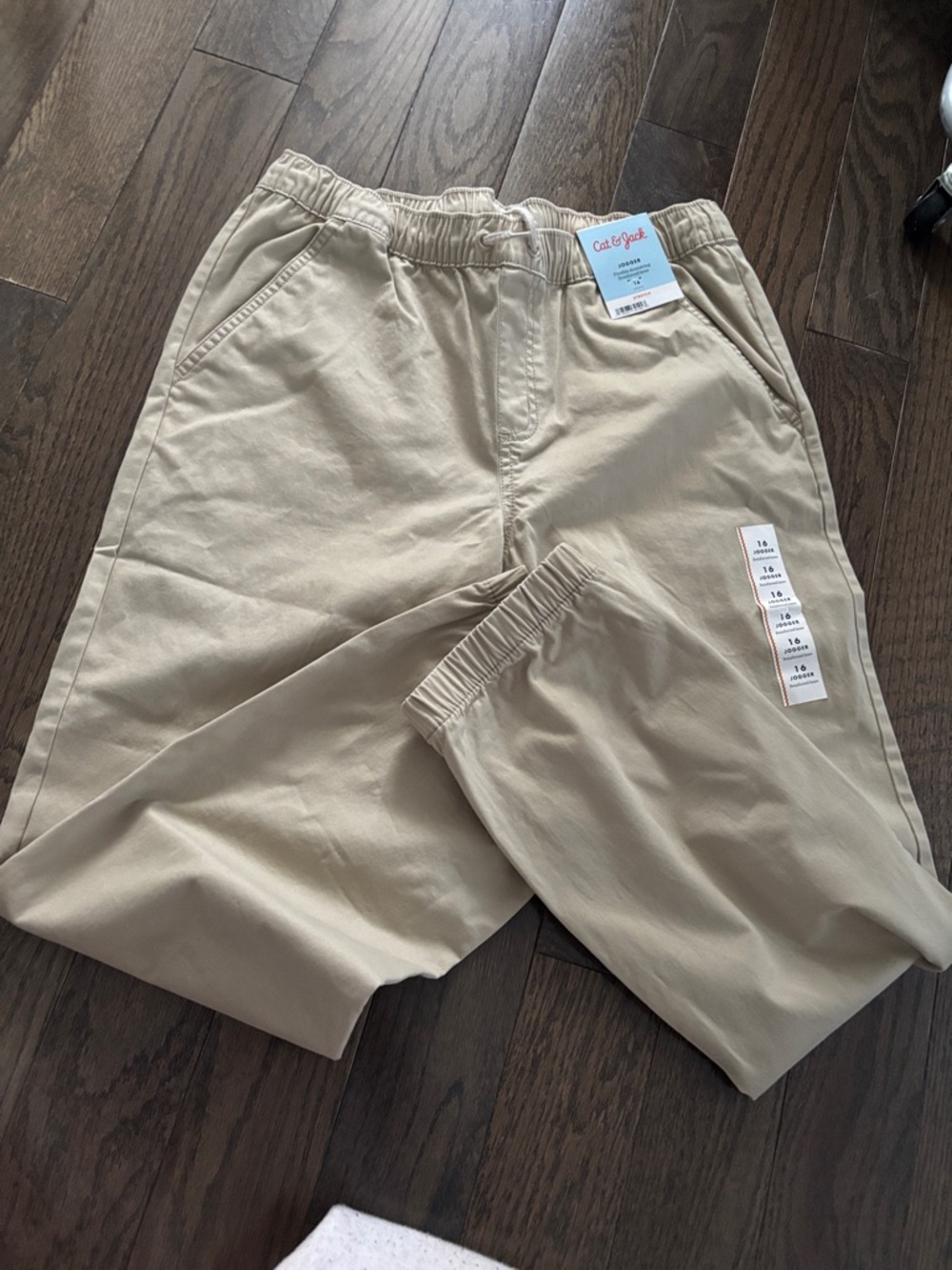 Cat & Jack Beige Pull-On Jogger Pants